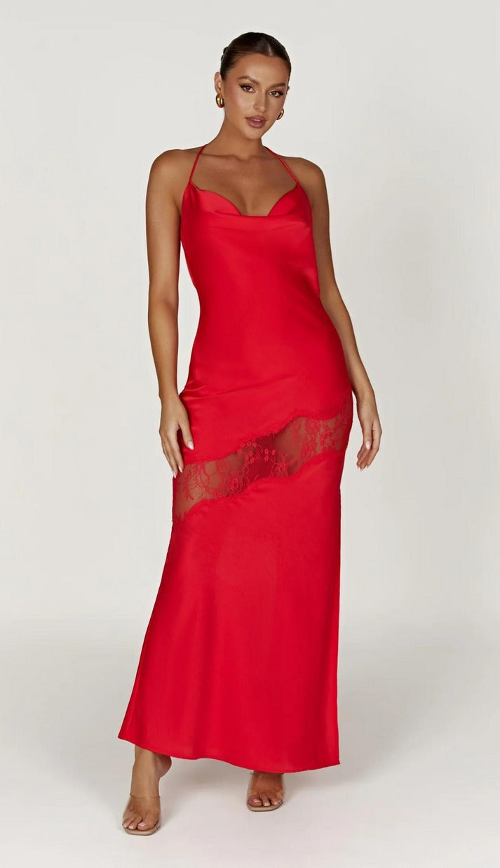 Dress Summer Sling Backless Gauzy Stitching Elegant Dress (3 Colors) DestGlow