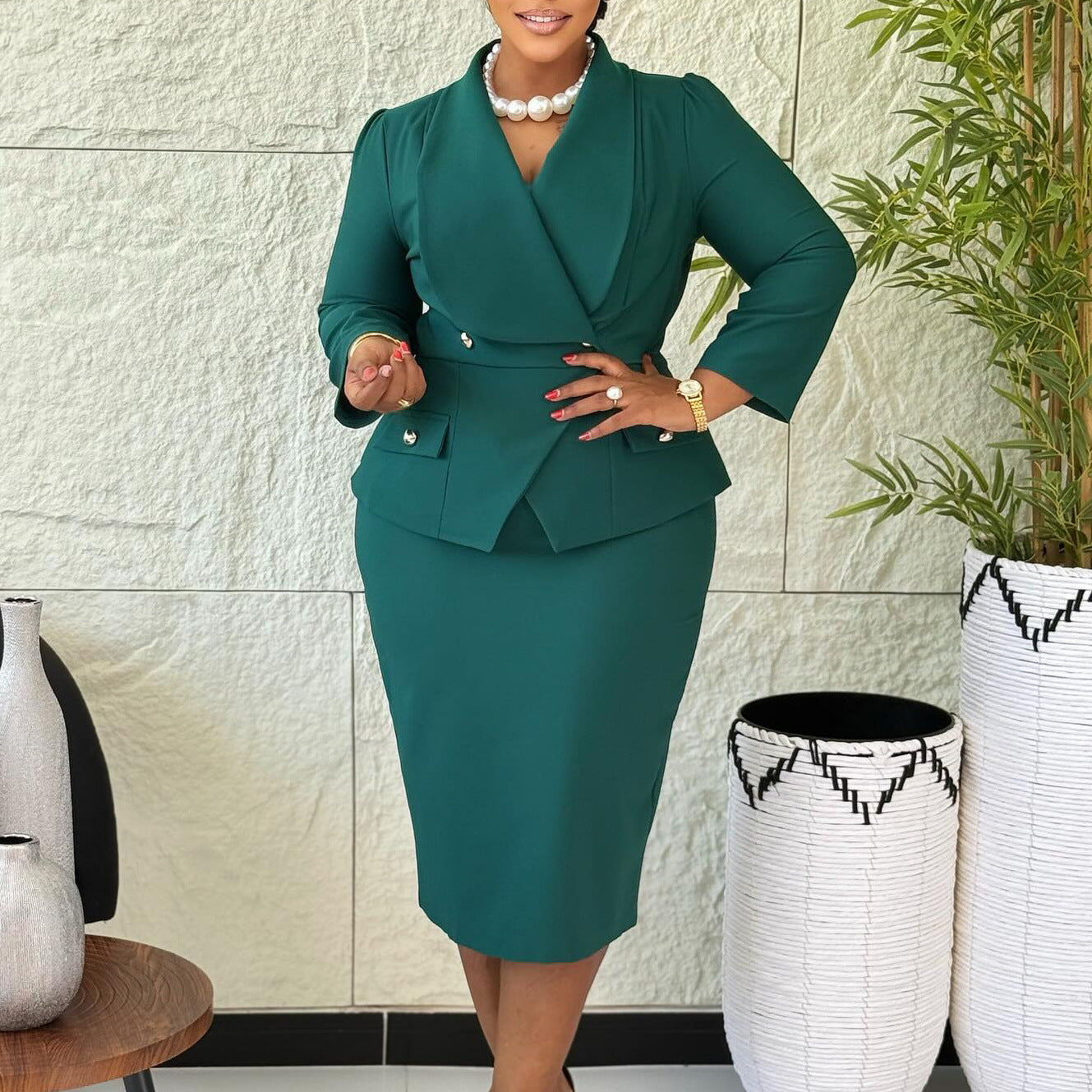 Women Clothing Arrival Women Clothing Fashionable Elegant Solid Color Sheath African Dress by Ragazza