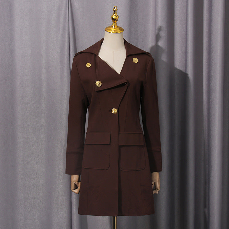 Elegant Blazer Women Winter Solid Color Slim Fit High Sense Women Windbreaker by Ragazza