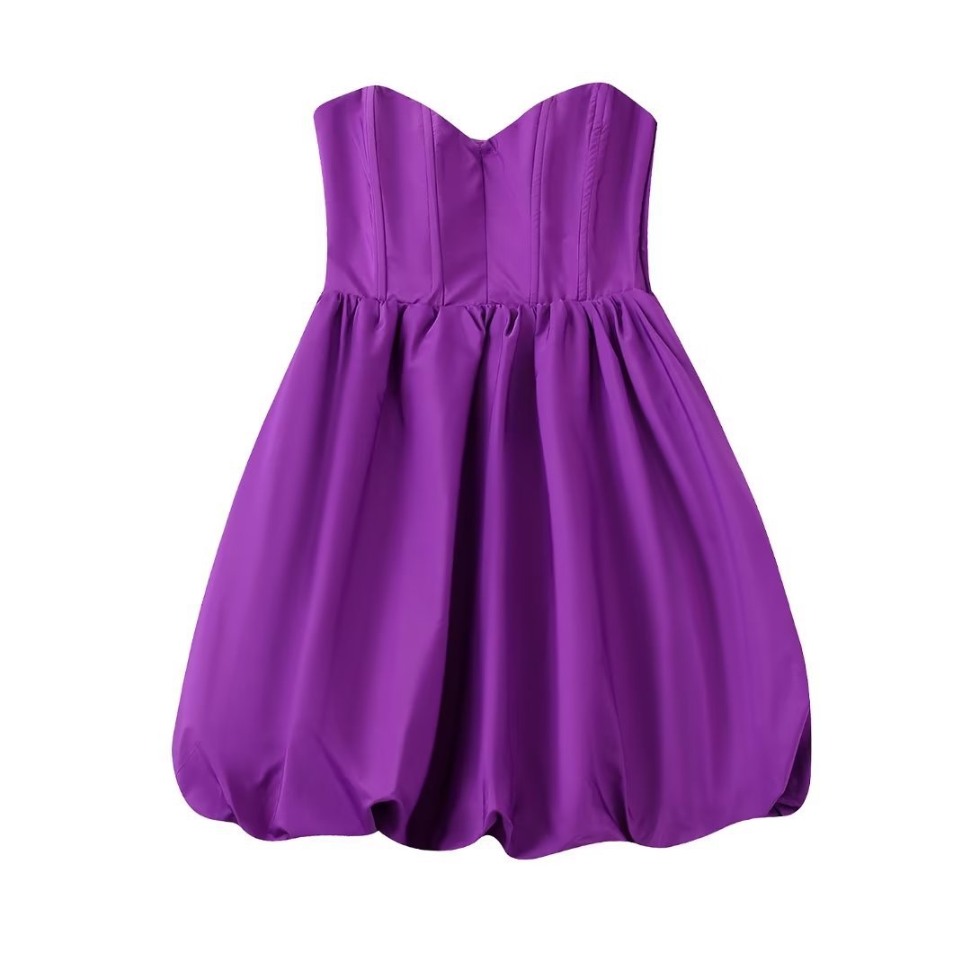 Winter Elegant Tube Top Collar High Waist Mini Puffy Women by Ragazza