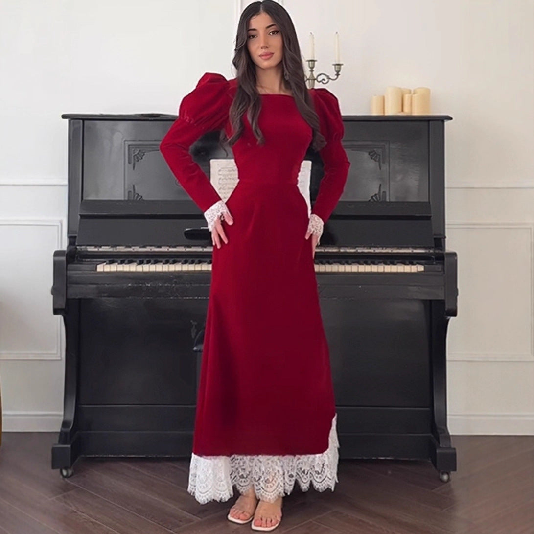 Fall Long Elegant Graceful Waist Dress by Ragazza