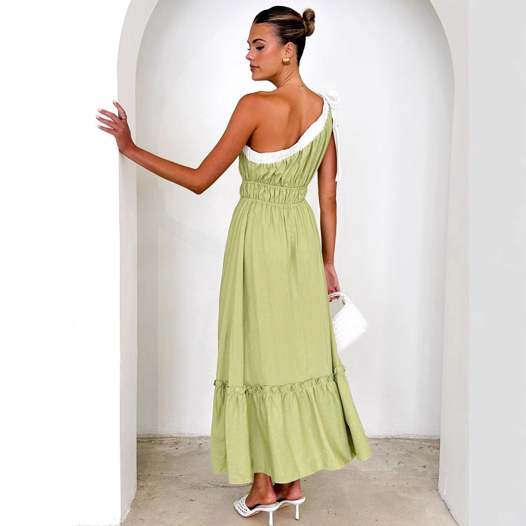 Summer Casual Lace up Solid Color Dress by Ragazza