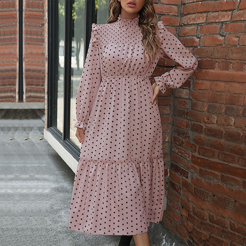 Autumn Women Wear Long Sleeve Polka Dot Dress by Ragazza