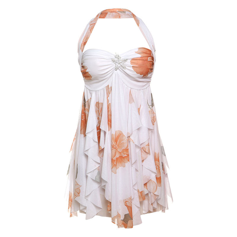 Summer Women Clothing Sexy Halter Backless Irregular Asymmetric Dress Short Dress Women by Ragazza
