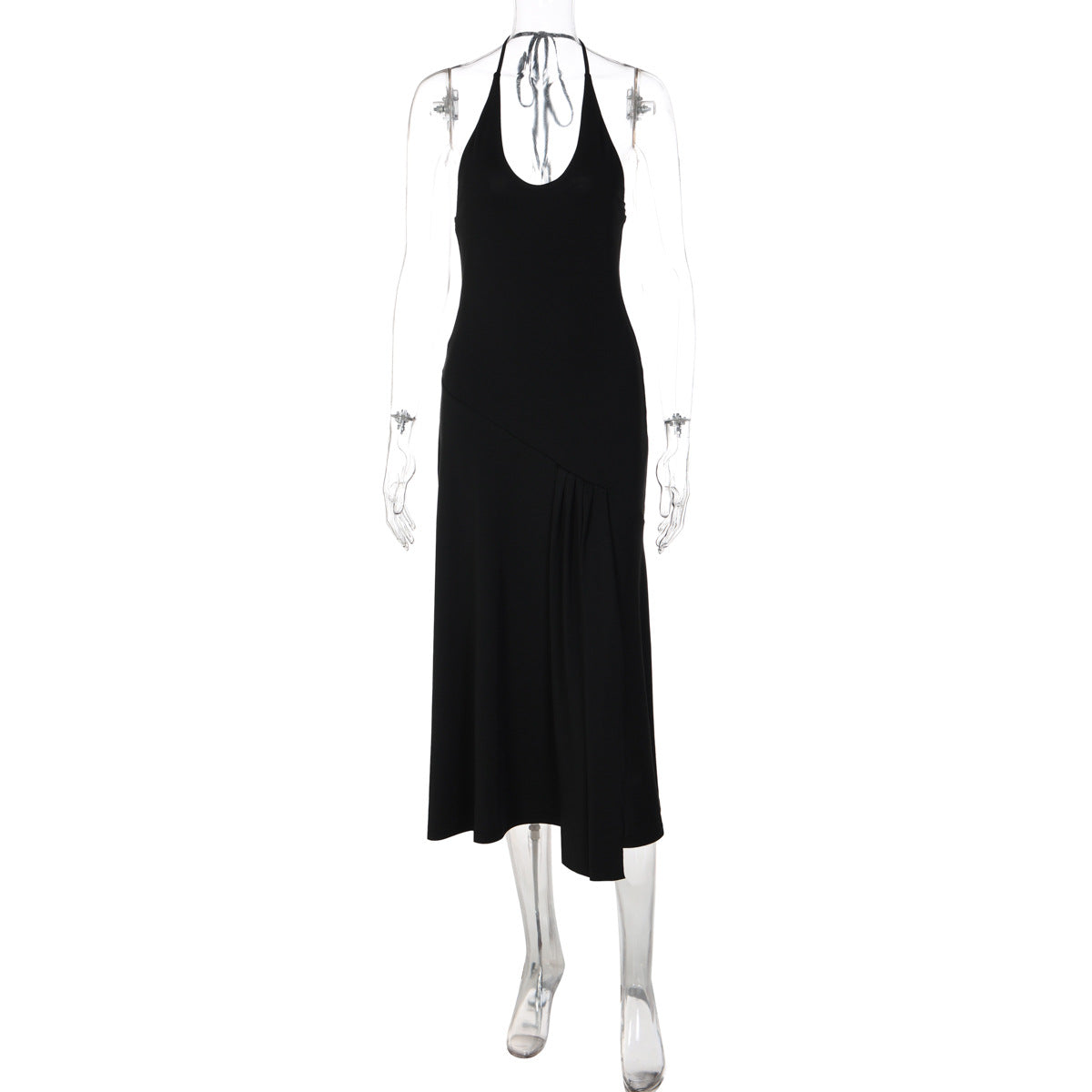 Women Clothing Summer Sexy Low Cut U Collar Halter Lace up Backless Dress DestGlow