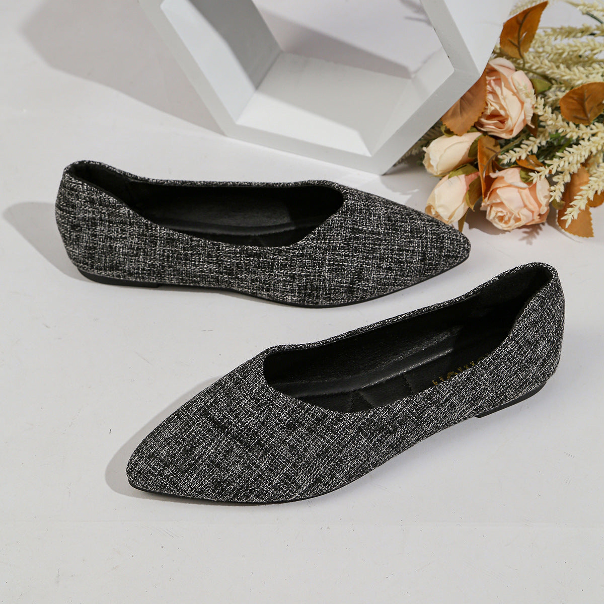 Pointed Toe Flat Low Cut Shoes Women Breathable Slip on Four Seasons Work Shoes Boat Shoes DestGlow