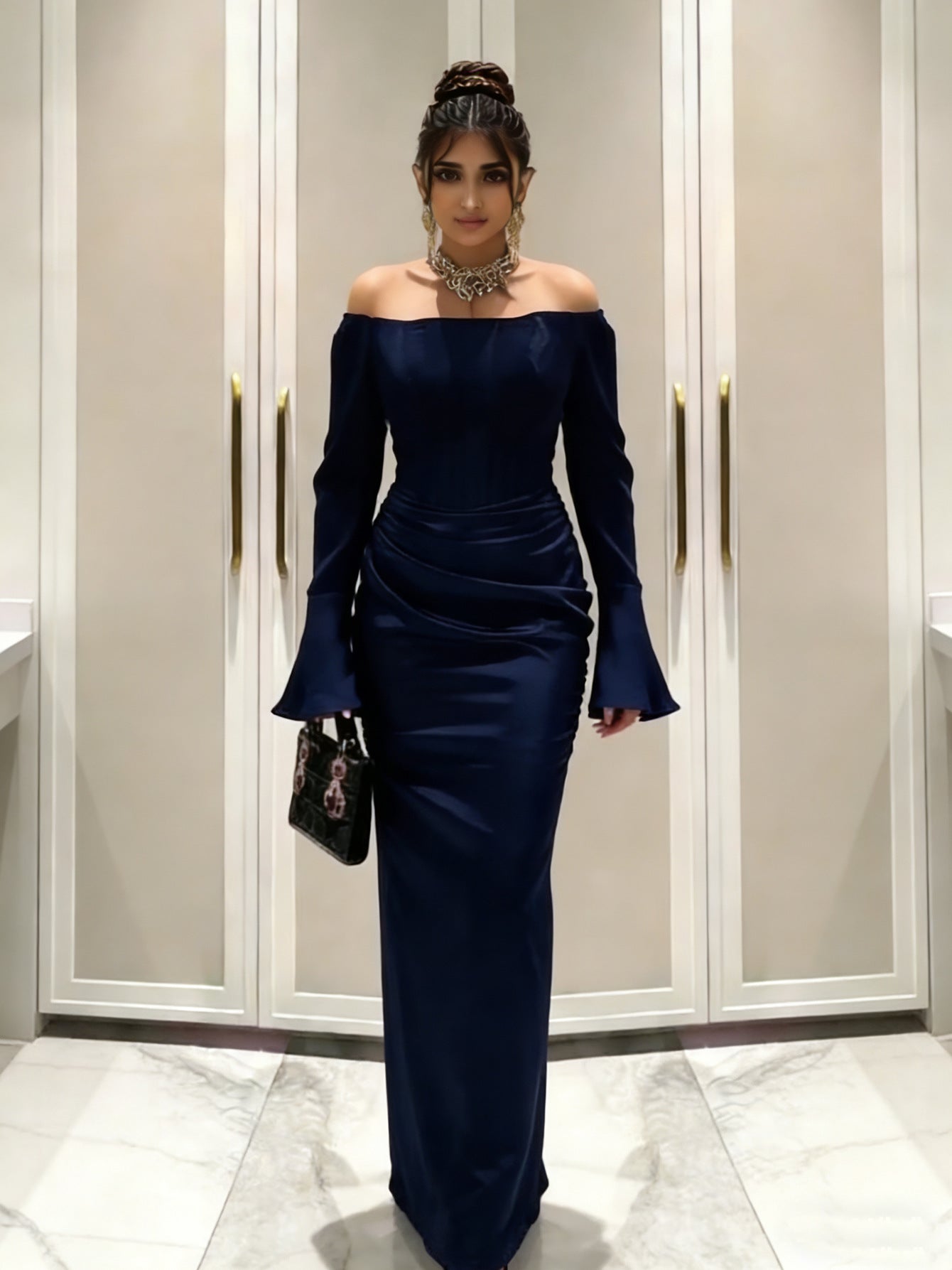 Women Clothing Tube Top Wedding Dress Toast Clothing Light Luxury Engagement Wedding Dinner after Slit Hemline at Hem by Ragazza