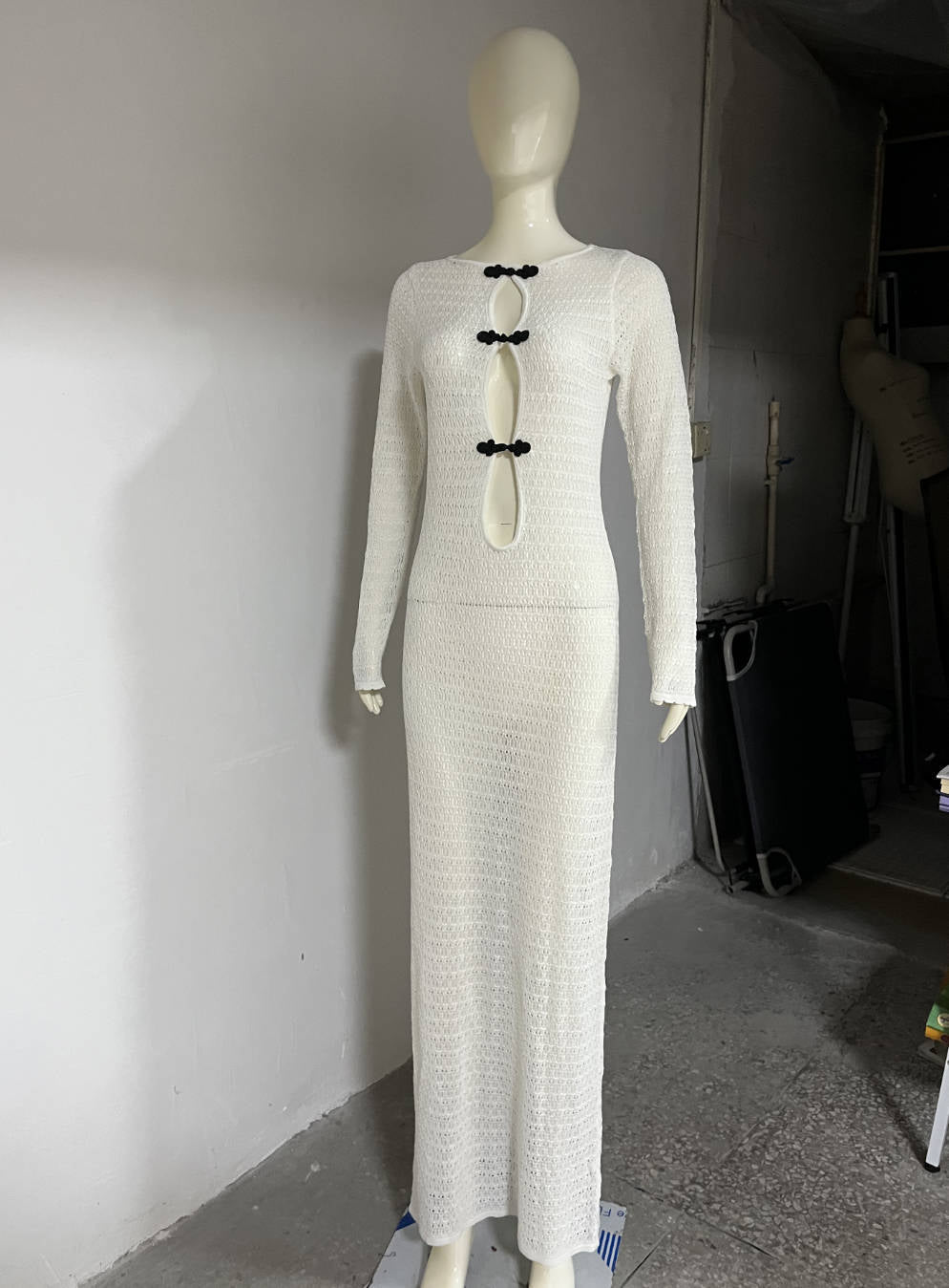 Hollow Out Cutout out Split Dress Beach Cover up Bohemian Dress Long Mopping Backless Fishtail Evening Dress by Ragazza