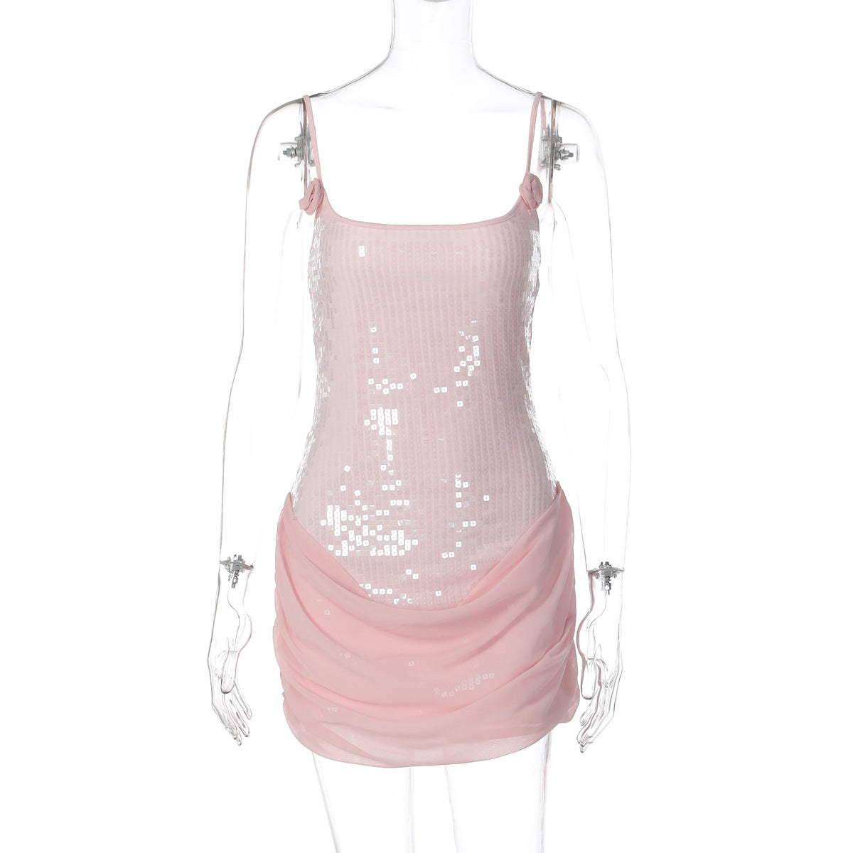 Sequin Sleeveless Slim Slim Sexy Bandeau Sling Collage Gauzy Package Hip Dress
