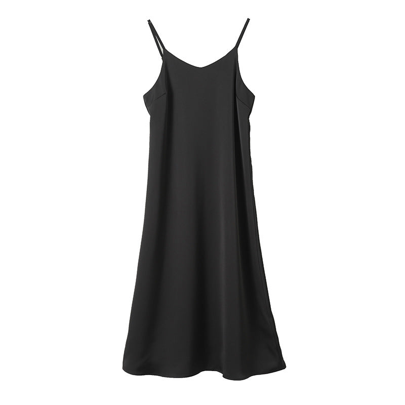 French Acetate Draping Satin Cami Dress Long Women Dress Spring by Ragazza