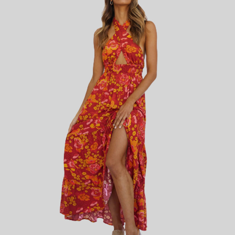 Women Dress Sexy Halter Backless Holiday Jumpsuit Beach Dress by Ragazza