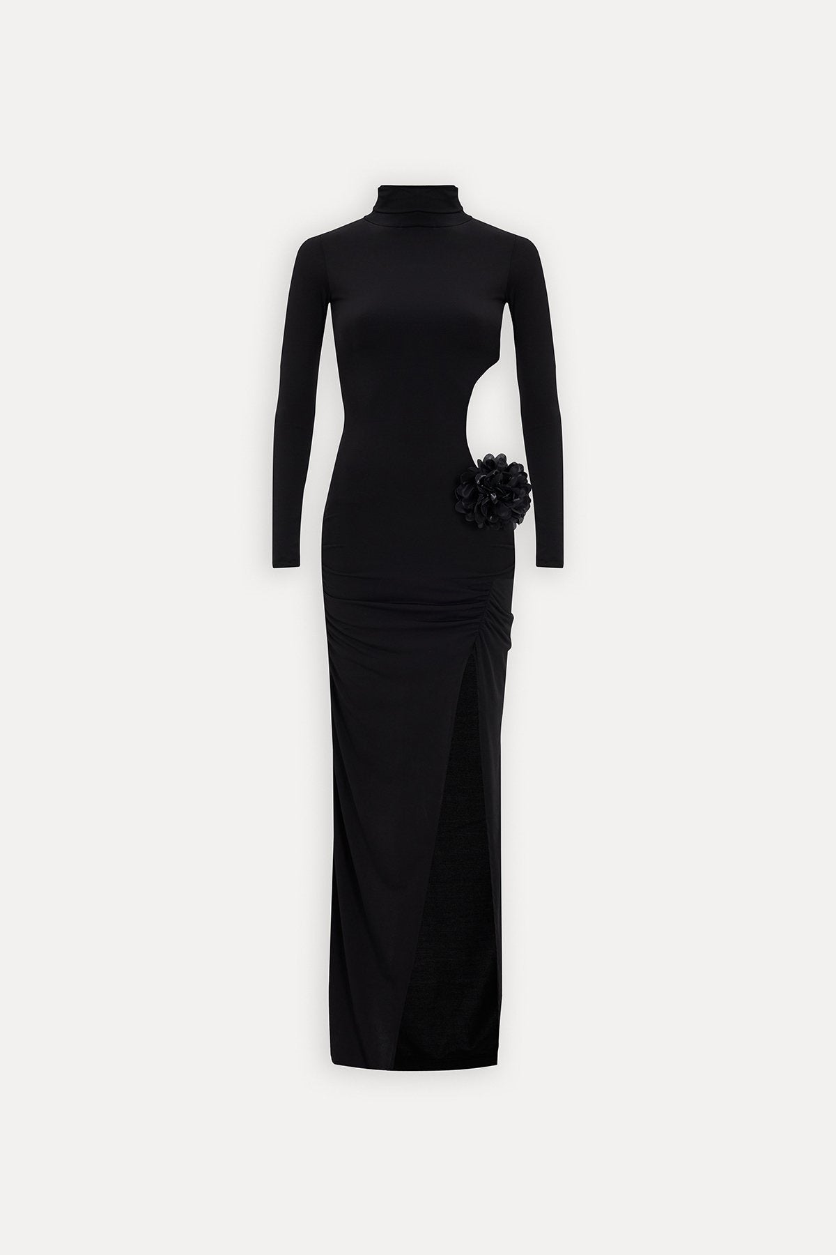Sexy Women Clothing Hollow Out Cutout out Socialite Private Dress Evening Dress Elegant Three Dimensional Floral Turtleneck Dress by Ragazza