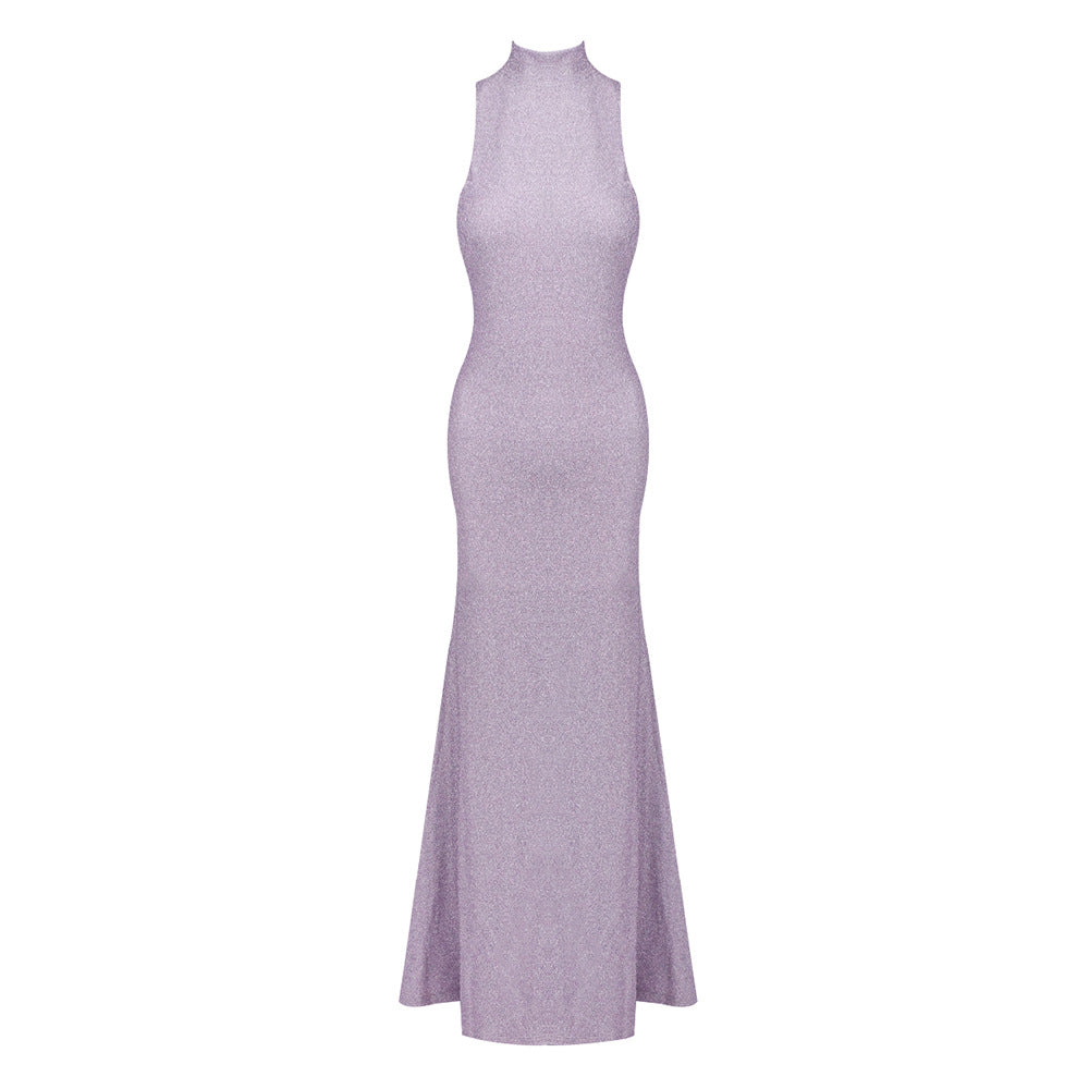 Women Clothing Sleeveless Tight Floral Dress round Neck Solid Color Beach Dress by Ragazza