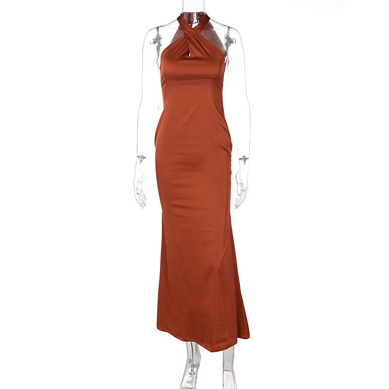 Sexy Solid Color Slim Sleeveless Backless Dress Women by Ragazza