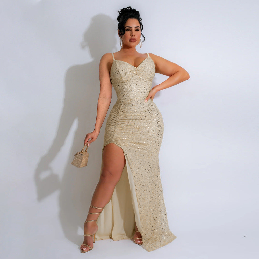 Sequin Sling Dress Host Cocktail Sexy Prom Evening Dress by Ragazza