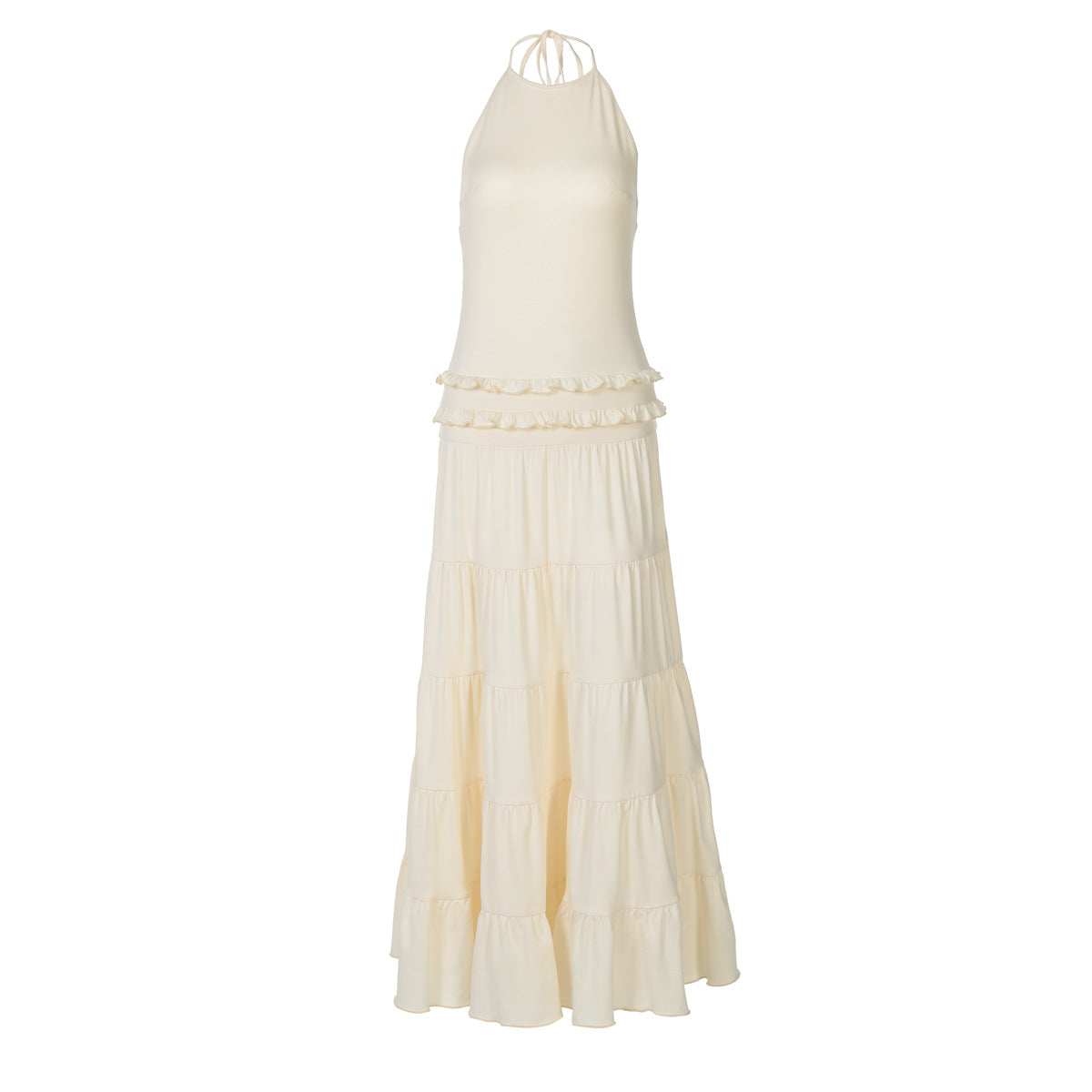 Women Clothing Summer Sexy Backless Halter Pleated Dress Women by Ragazza
