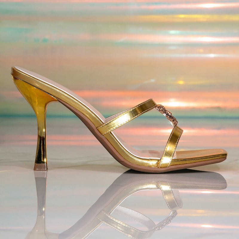 Summer Stiletto Slippers Double Strap Stiletto Slippers Refined French Workwear For Summer DestGlow