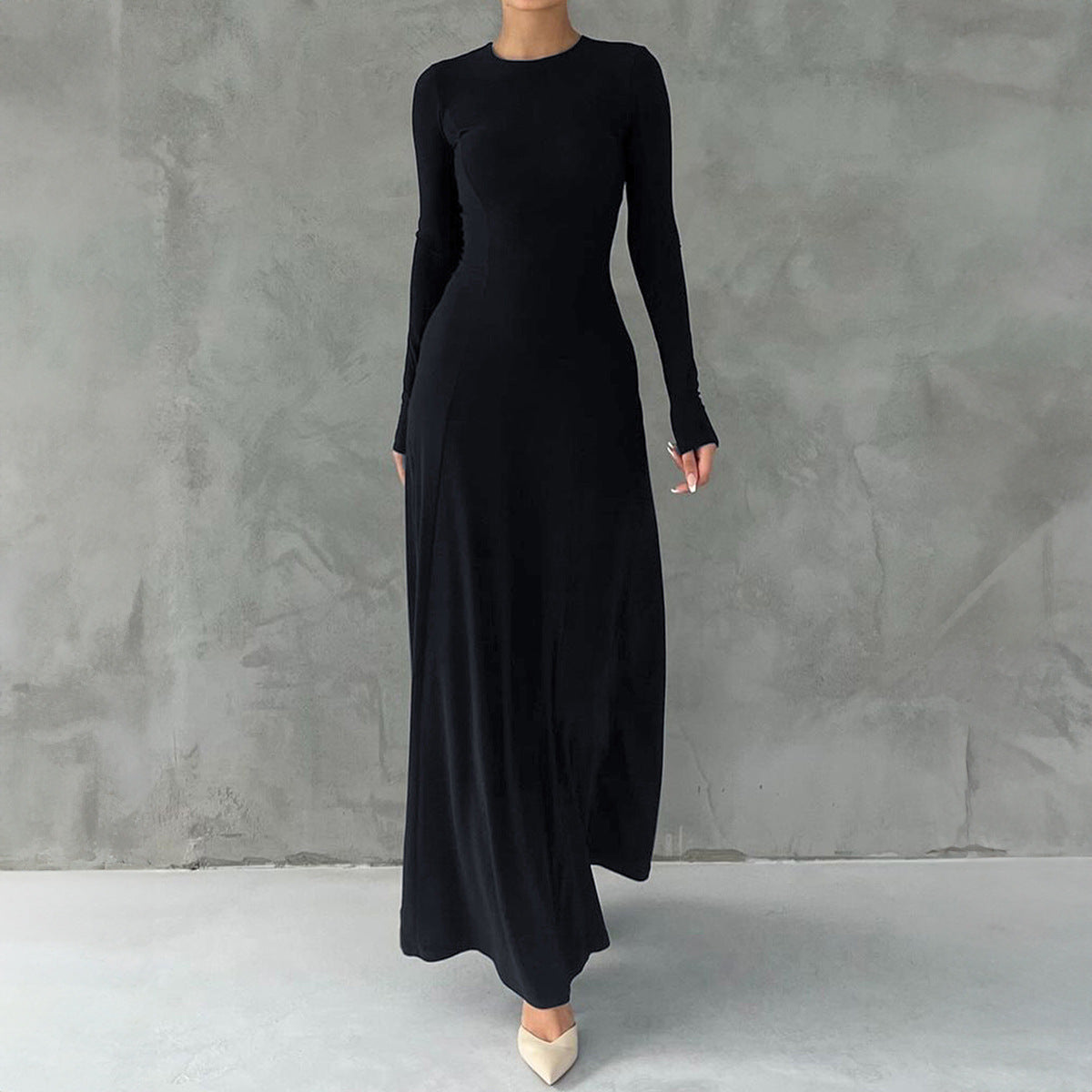 Women Clothing Autumn Elegant Long Sleeve Narrow Maxi Dress by Ragazza