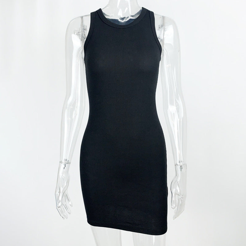 Summer Women Thread Sleeveless Sexy Hip Simple Slim Vest Dress by Ragazza