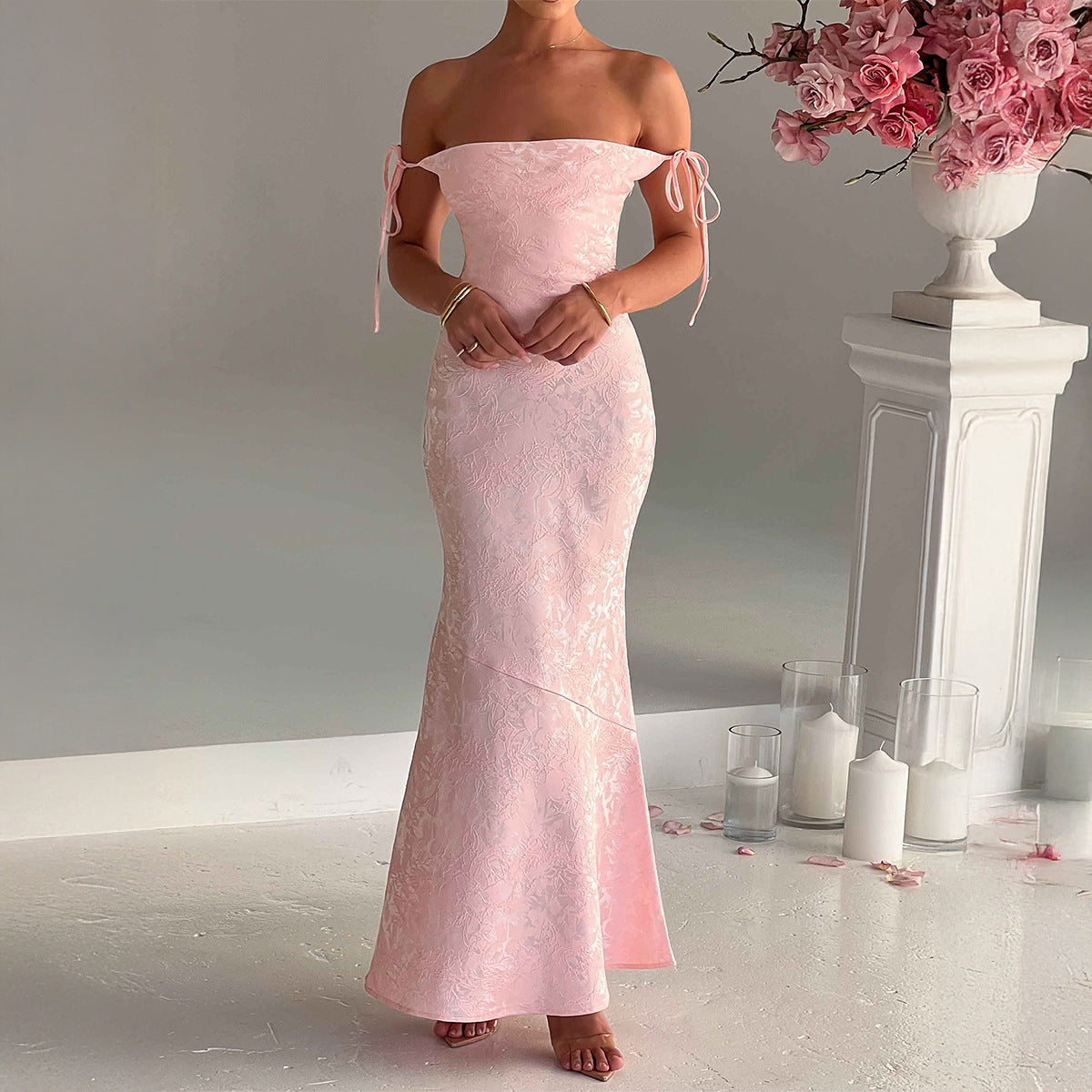 Elegant Evening Dress Hip Spaghetti Straps Dress Women Clothing Summer by Ragazza