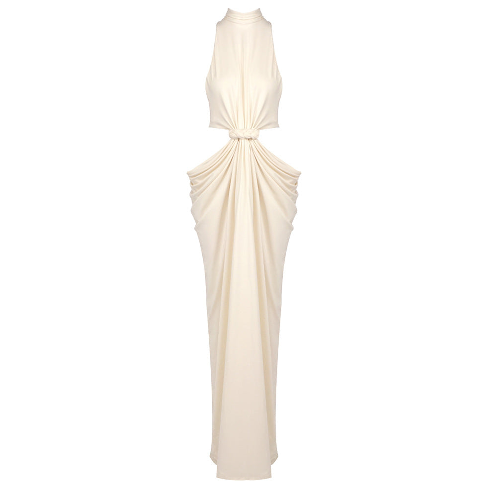 Twisted Hollow Out Cutout out Embellished Maxi Dress Winter Women Clothing Turtleneck Sleeveless Cropped Outfit Niche Dress Visual by Ragazza