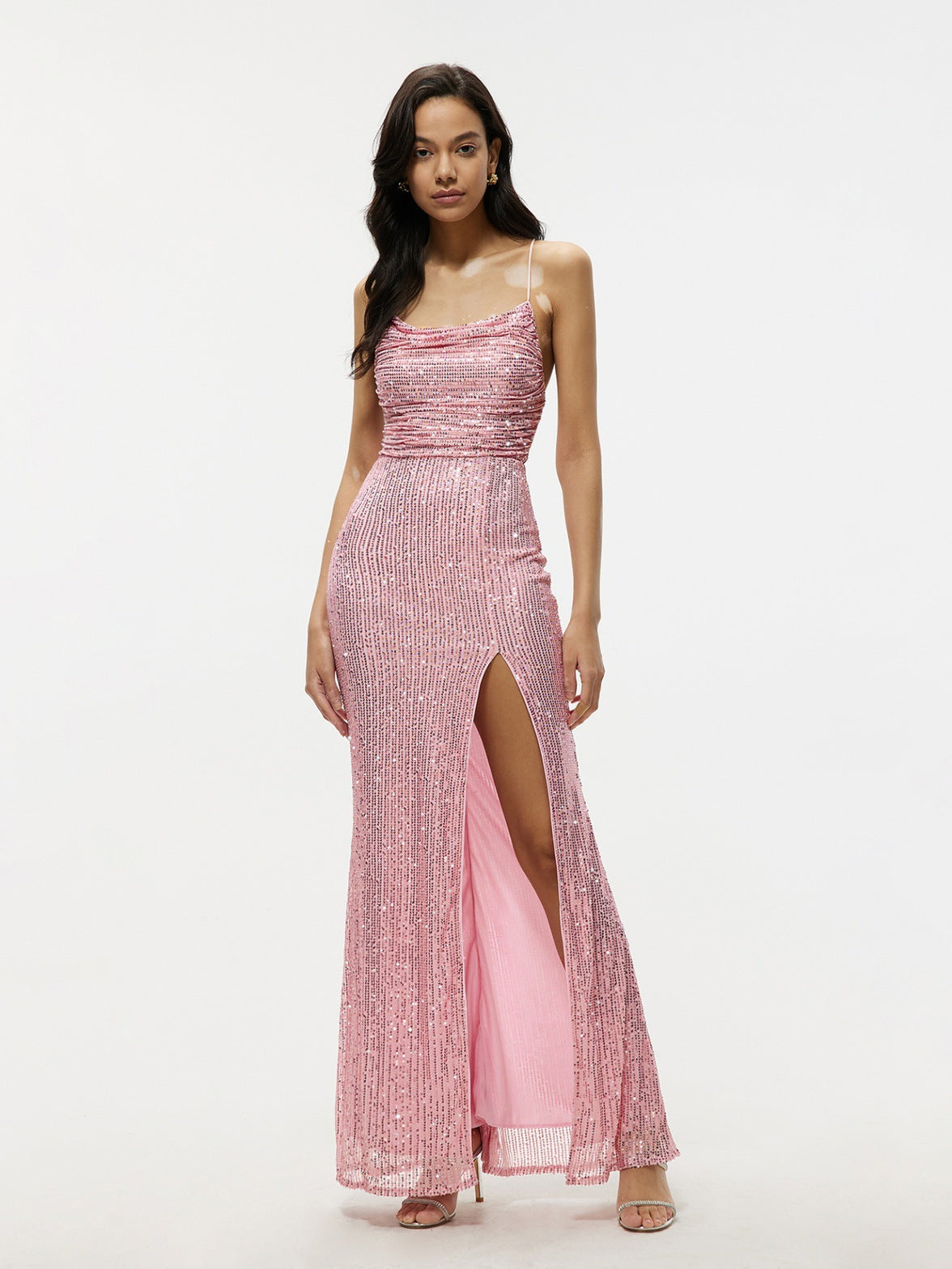 Spring Summer Dress Sleeveless Cami Dress Slim Fit Sheath Sequined Dress by Ragazza