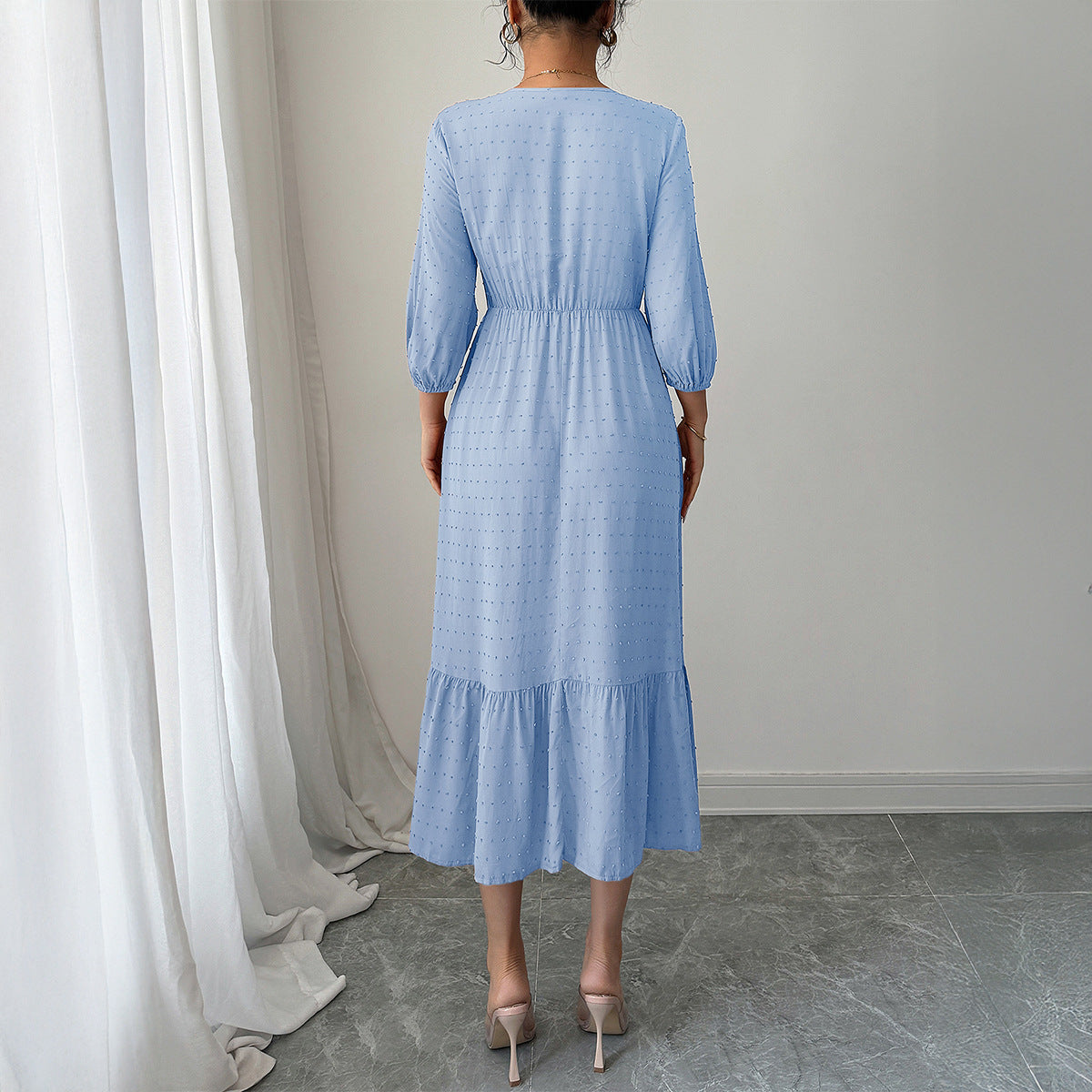 Women Clothing Autumn Casual Holiday All Match Long Dress by Ragazza