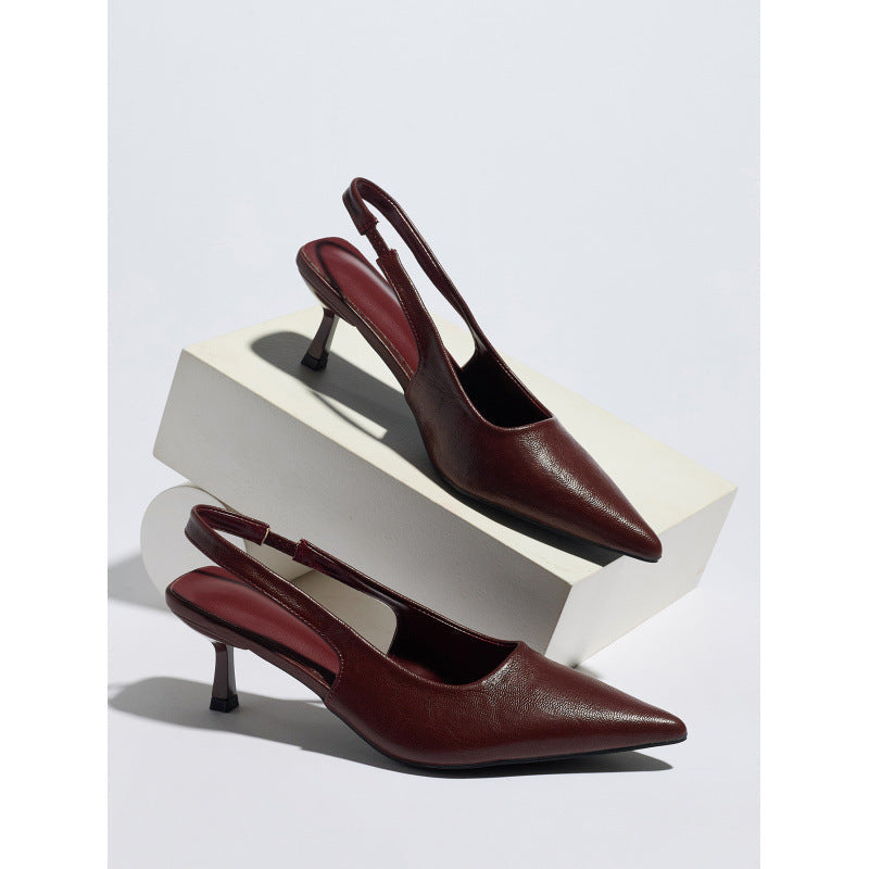Sexy Closed Toe Sandals Wild Pointed Toe Slingback Women Shoes DestGlow