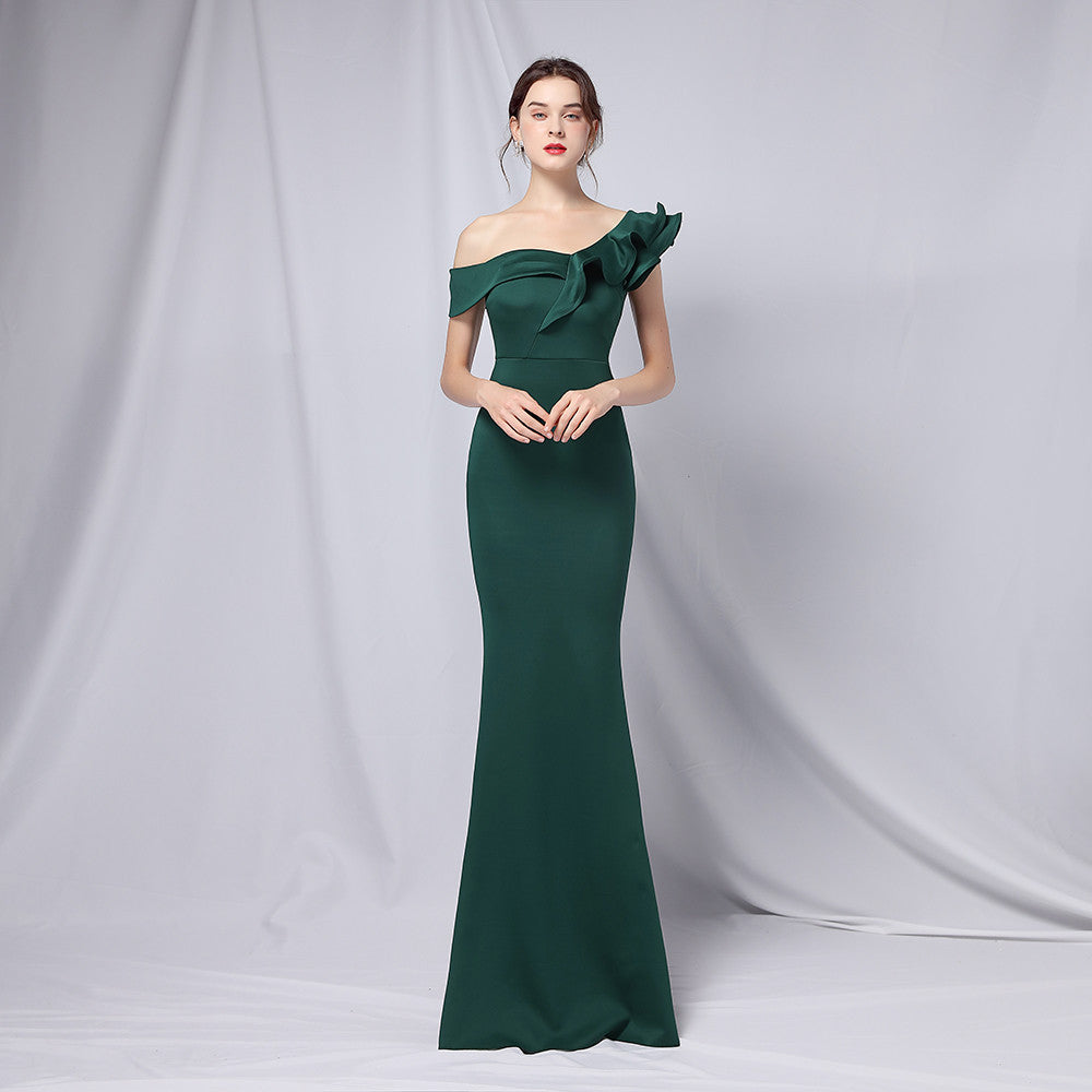 off-Shoulder Banquet Evening Dress Maxi Party Long Elegant Slim Sexy Fishtail Dress Formal Gown by Ragazza