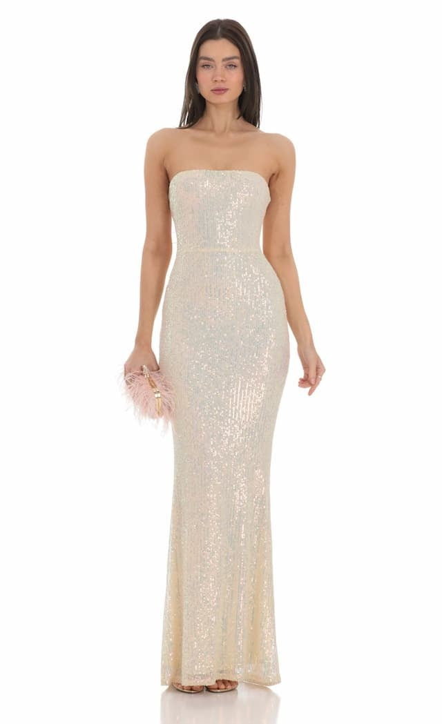 Fishtail Dress Bow Sequined Sexy Nightclub Dress by Ragazza