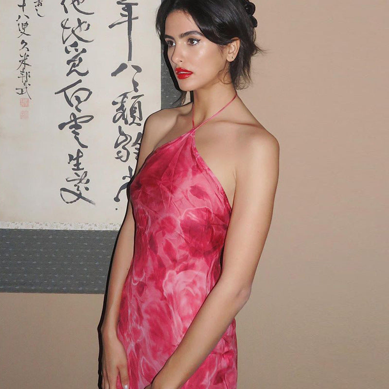 Summer Popular Women Halter Wrapped Chest Printed Dress Women by Ragazza