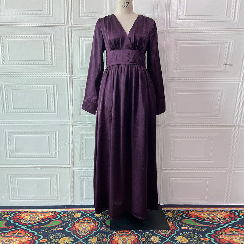 Women Clothing Design Loose Long Solid Color Dress by Ragazza