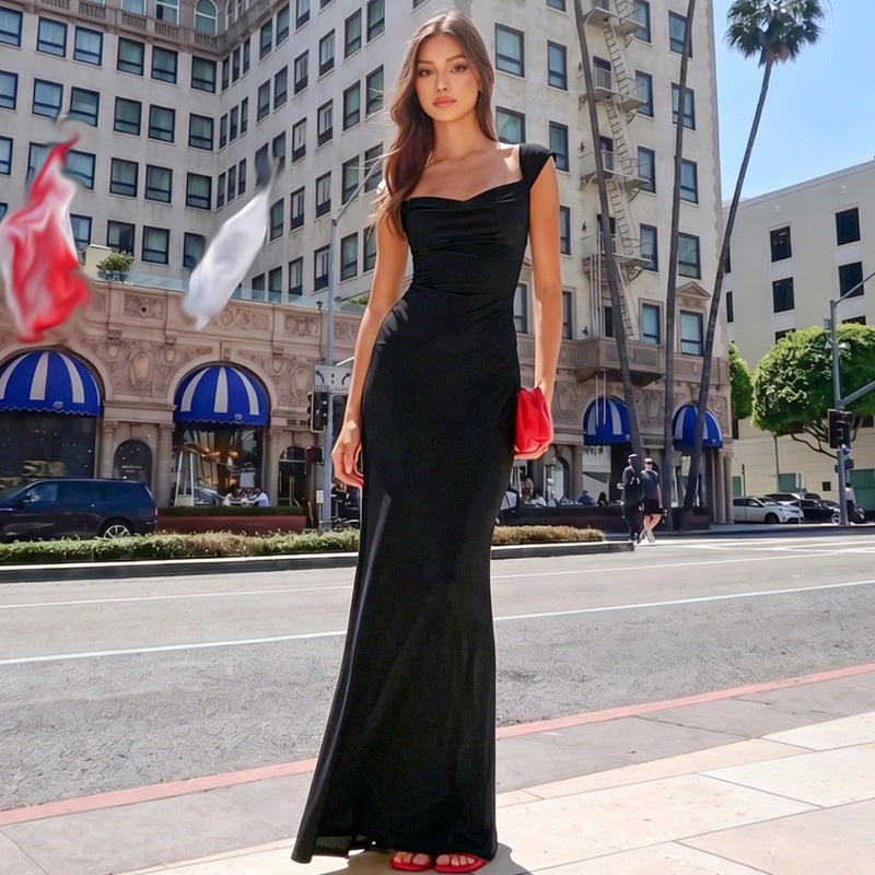 WomenSummer Sexy Backless Lace up Tube Top Sleeveless Maxi Dress DestGlow