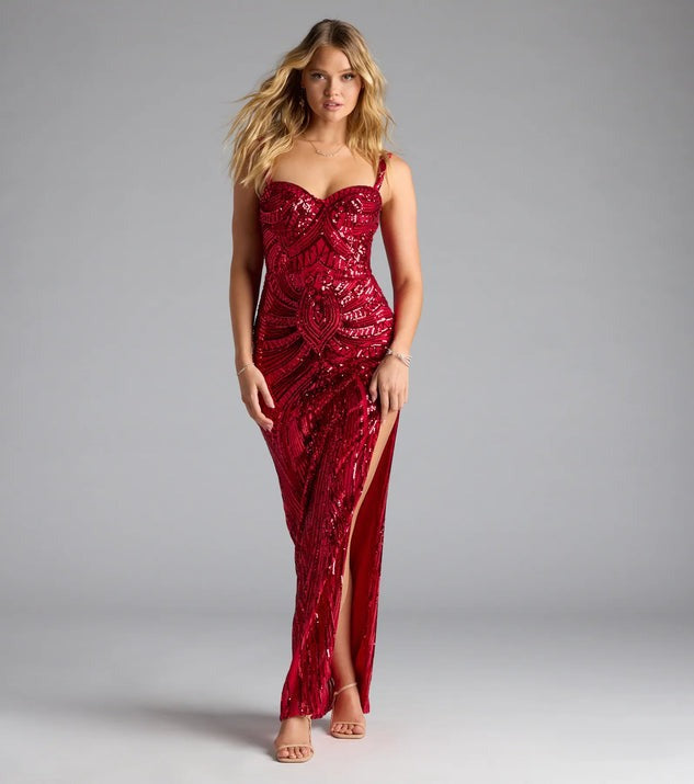 High End Sequined Pattern Sexy Sling Dress Cocktail Evening Dress Performance Dress by Ragazza