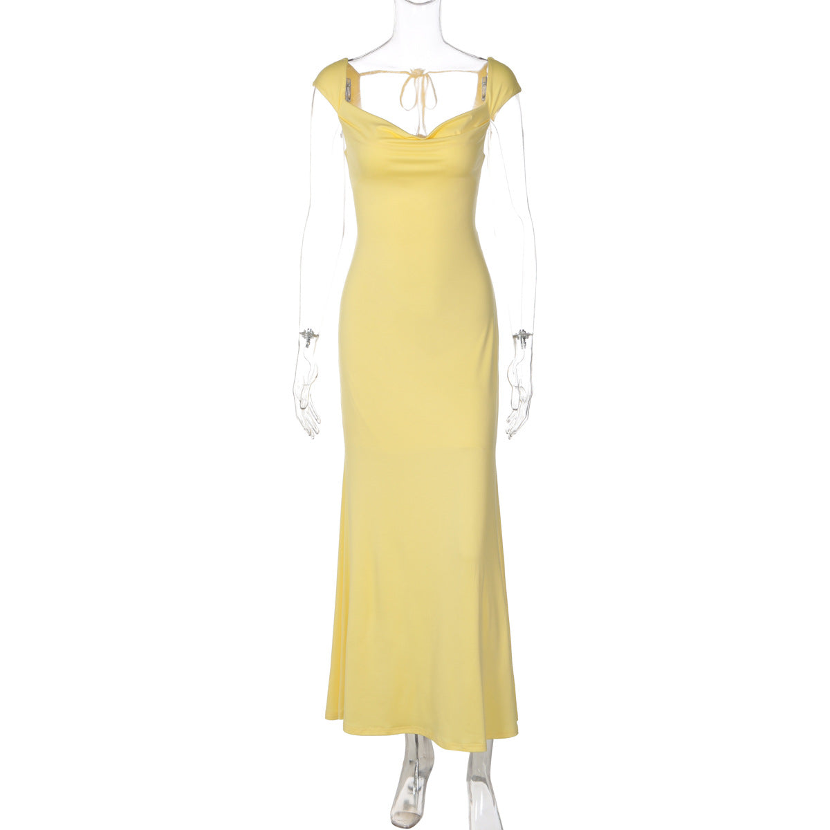 WomenSummer Sexy Backless Lace up Tube Top Sleeveless Maxi Dress DestGlow
