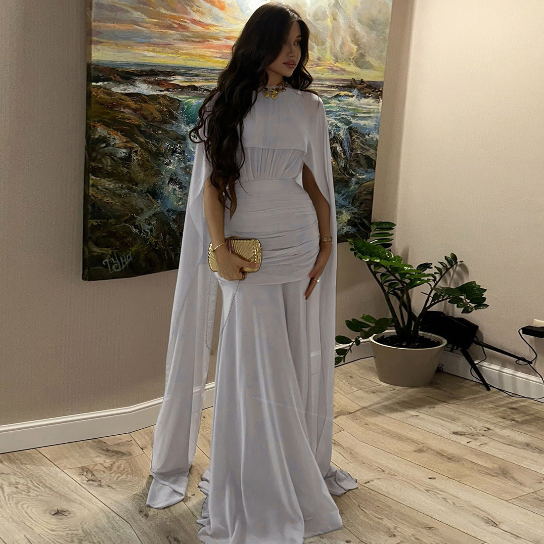 Autumn Winter Women Clothing Waist Controlled Sheath Pleated Ribbon Solid Color Dress by Ragazza