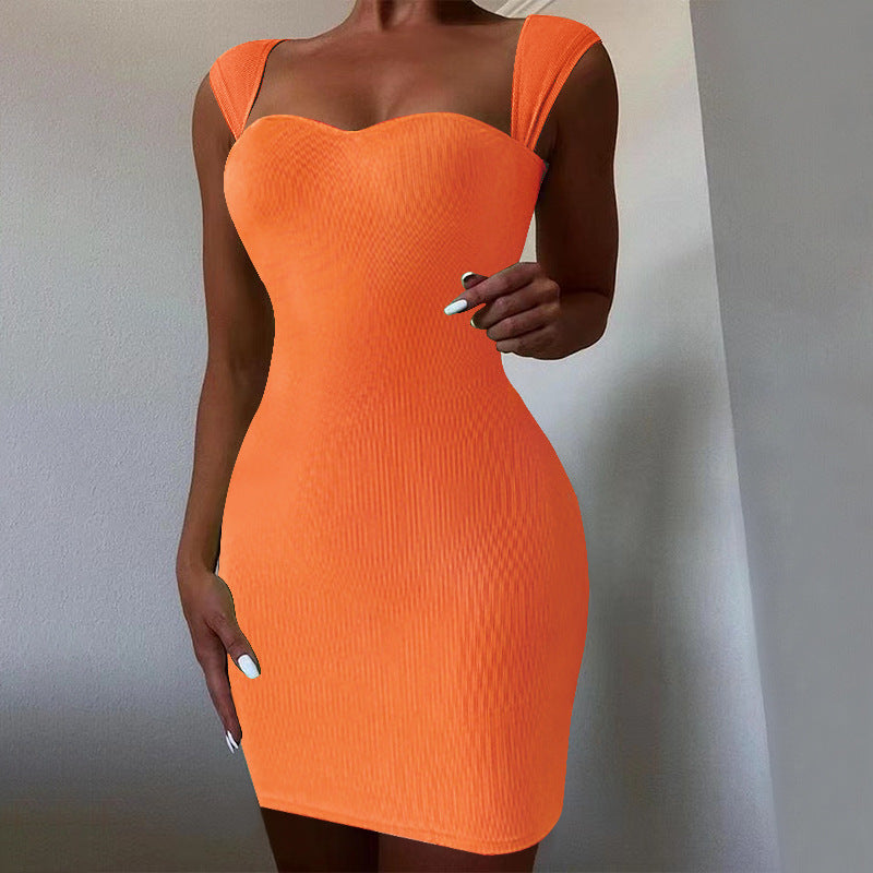 Spring Summer Women Clothing Sexy Nightclub Dress Sleeveless Knitted Hip Spaghetti Straps Dress by Ragazza