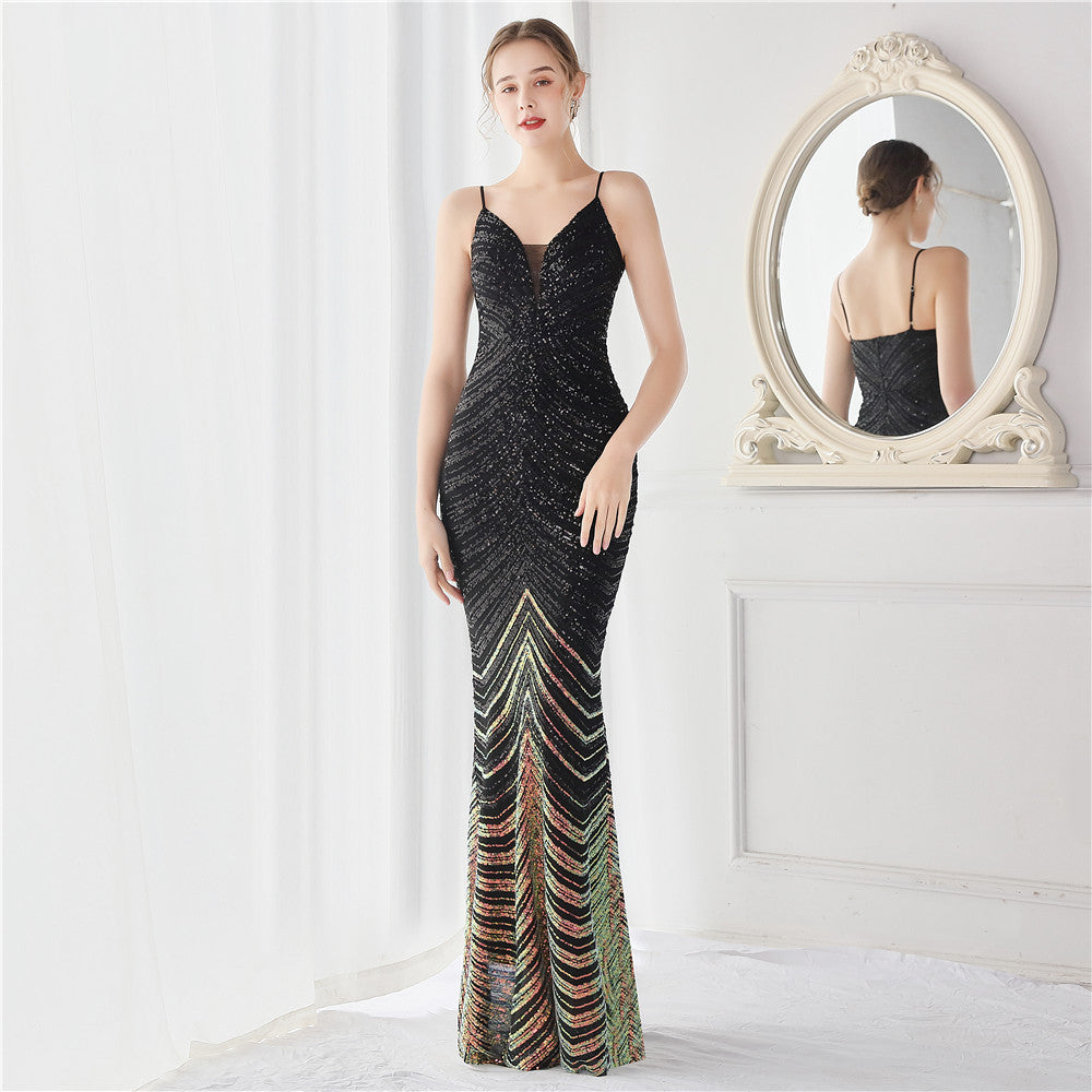 Positioning Floral Dream Socialite Gathering Party Evening Dress Sexy Long Slimming Toast Dress Bride by Ragazza