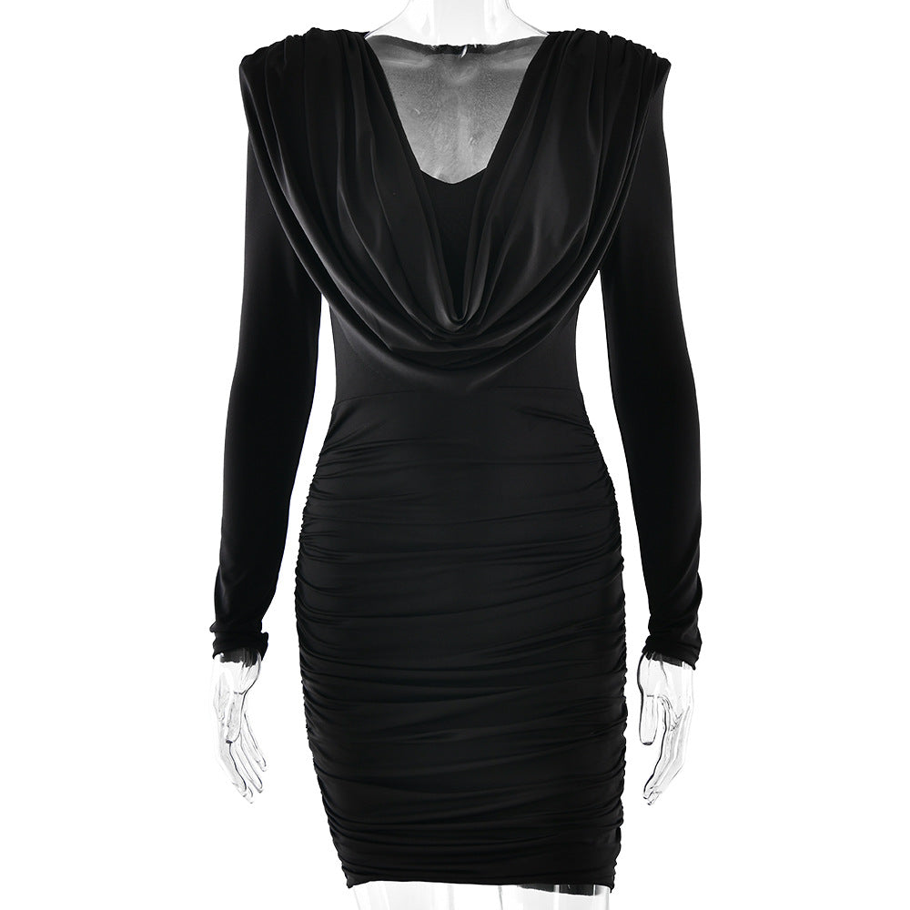 Autumn Winter Wear V neck Low Cut Dress Women Sexy Hip Dress by Ragazza