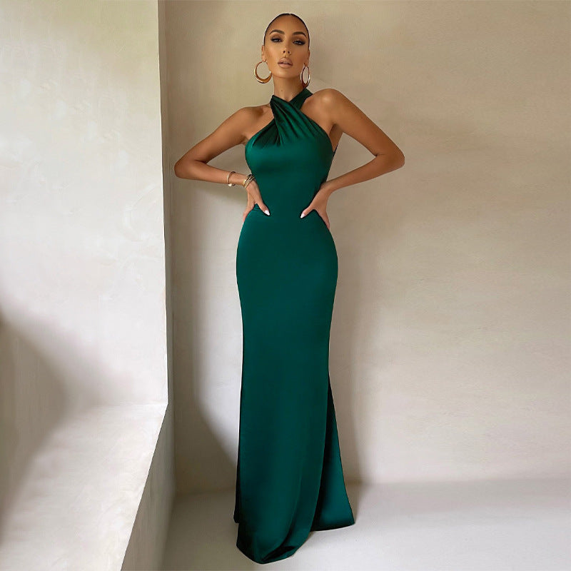 Sexy Solid Color Slim Sleeveless Backless Dress Women by Ragazza