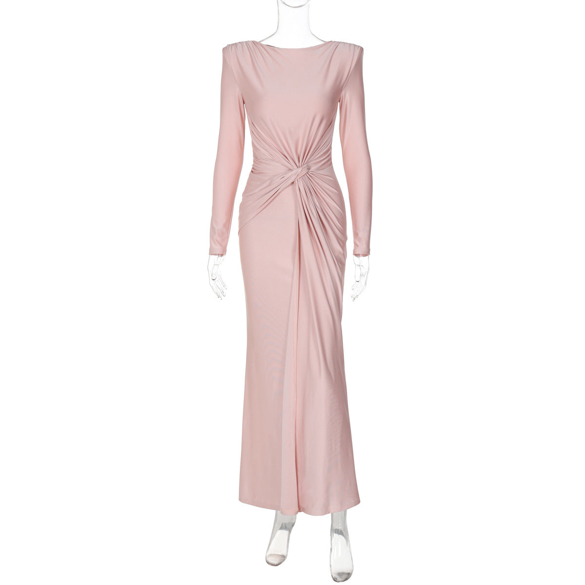 Women Evening Dress Autumn Slim Fit Round Neck Long Sleeves Dress by Ragazza