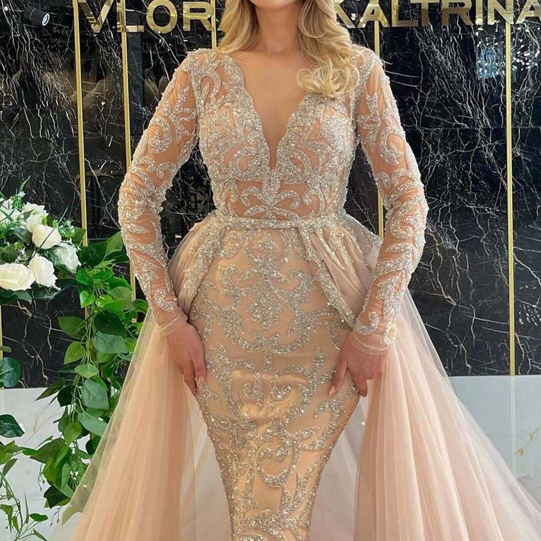 Women Clothing Dress Elegant Trailing French Simplicity Gold Court Gauzy Gown by Ragazza
