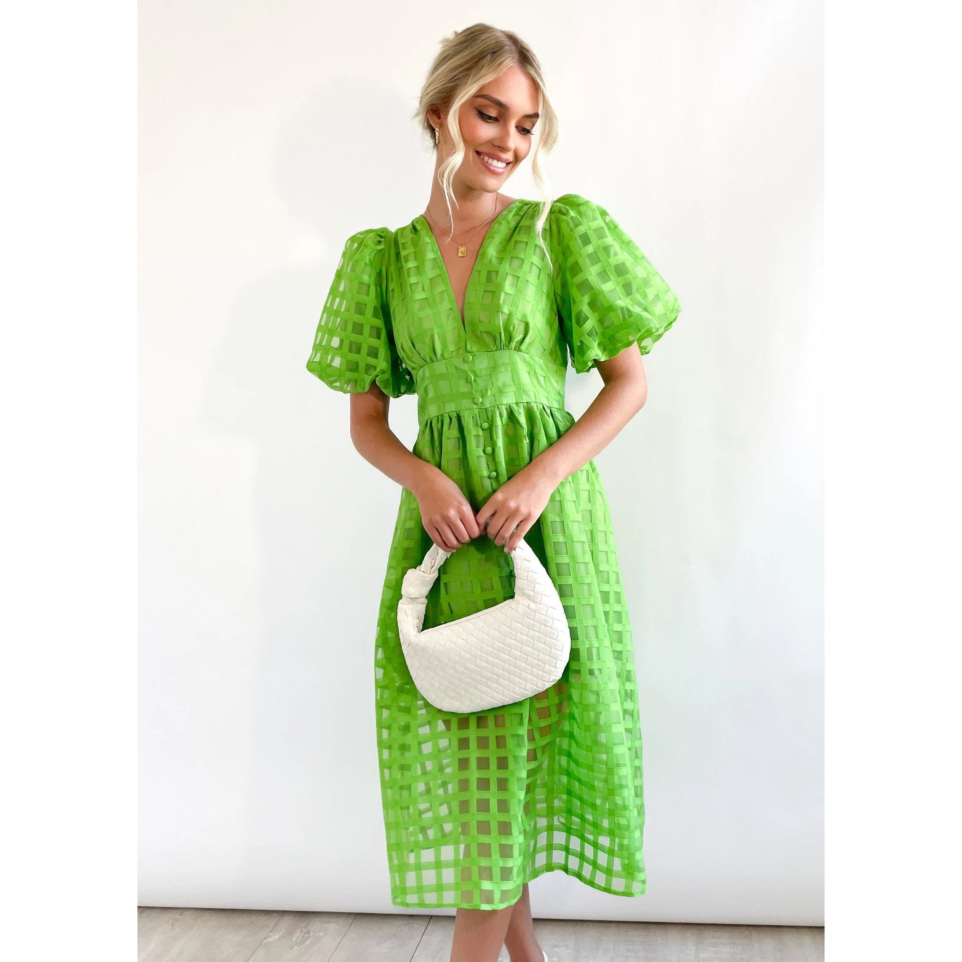 Spring Summer Multi Color Lantern Sleeve Dress Casual Party Dress Women by Ragazza