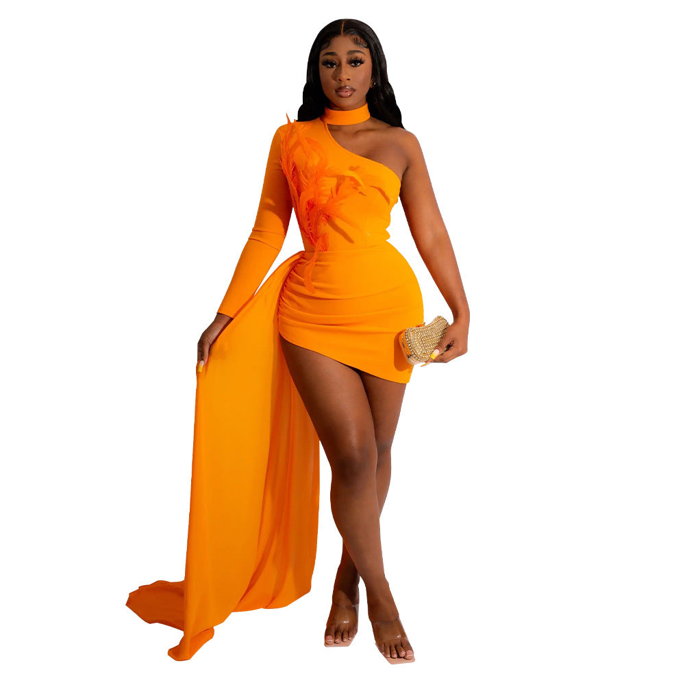 Women Wear Fall Sexy Off the Shoulder Fitted Waist Dress Women by Ragazza