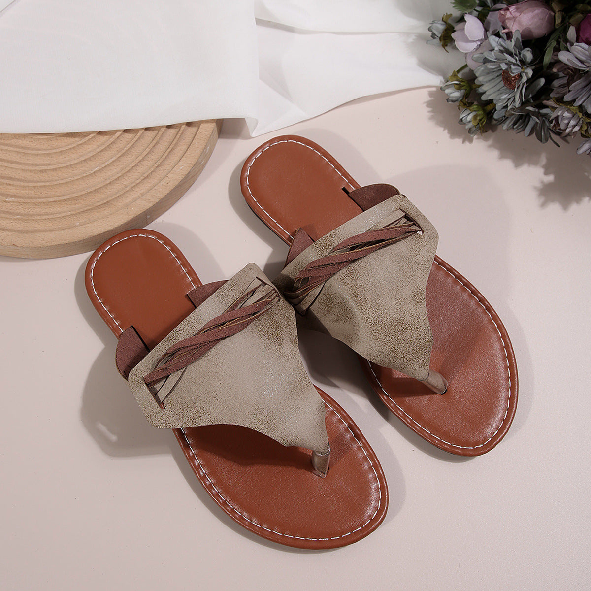 Retro Flip Flops Women Summer Flip Flops Comfortable Outdoor Lightweight Beach Sandals DestGlow
