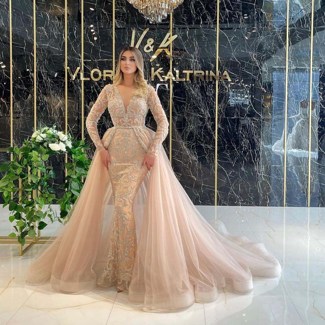 Women Clothing Dress Elegant Trailing French Simplicity Gold Court Gauzy Gown by Ragazza