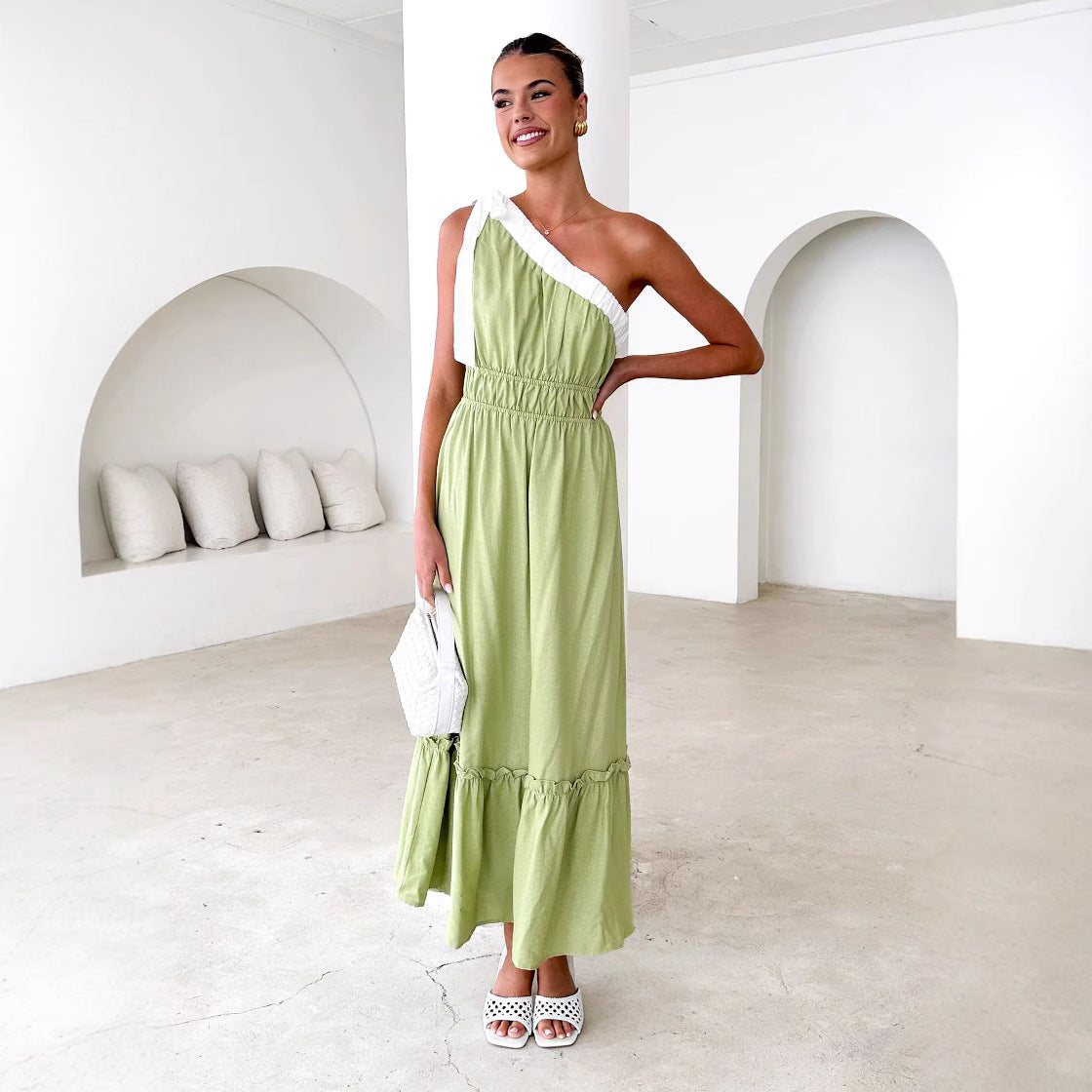 Summer Casual Lace up Solid Color Dress by Ragazza