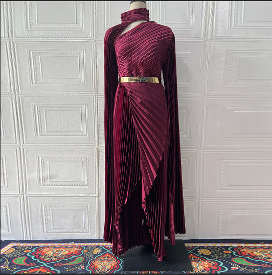Summer Long Shawl Split Graceful Formal Dress Belt Dress by Ragazza