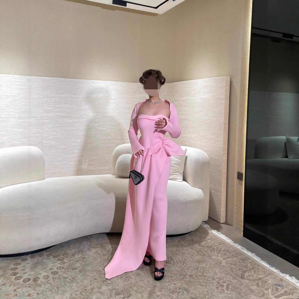 Summer Elegant Sexy Shawl Tube Top Slit Ball Dress Two Piece Set DestGlow