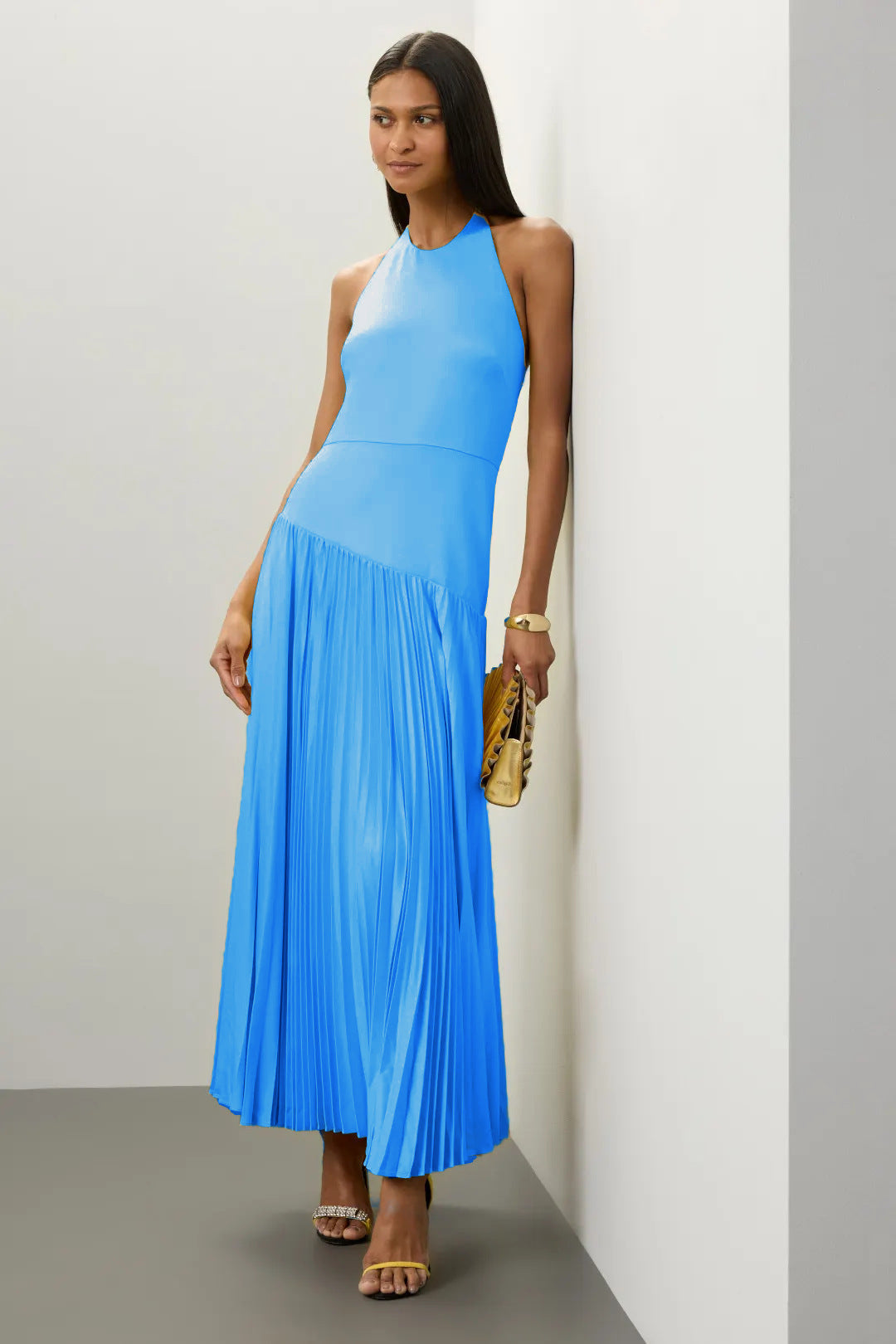 Summer Women Clothing Casual Pleated Cloth Halter Dress by Ragazza